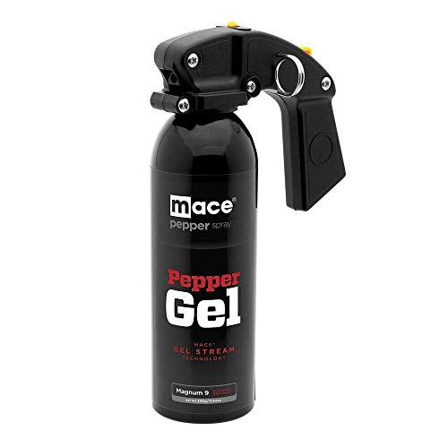Product Cover Mace Brand Self Defense Magnum 9, Police Strength Mace Pepper Spray Gel, Wind-Safe Thick Gel Stream Technology and UV Dye, 25' Spray, 330 Grams, 9