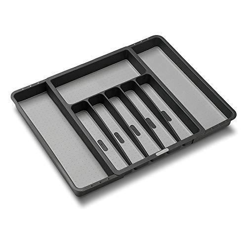 Product Cover madesmart Expandable Silverware Tray - Granite | CLASSIC COLLECTION | 8-Compartments | Kitchen Organizer | Soft-Grip Lining and Non-Slip Rubber Feet | Easy to Clean | BPA-Free