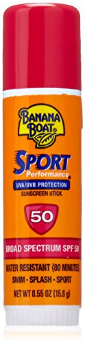 Product Cover Banana Boat Sunscreen Sport Performance Broad Spectrum Sun Care Sunscreen Stick - SPF 50, 0.55 Ounce (Pack of 4)