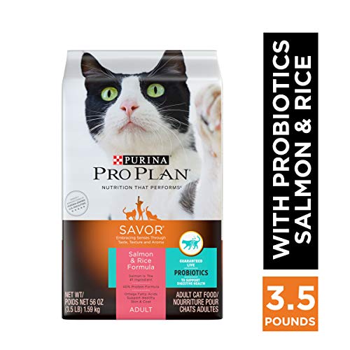 Product Cover Purina Pro Plan High Protein, With Probiotics Dry Cat Food, SAVOR Salmon & Rice Formula - 3.5 lb. Bag