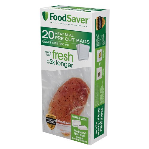 Product Cover FoodSaver 1-Quart Precut Vacuum Seal Bags with BPA-Free Multilayer Construction for Food Preservation, 20 Count