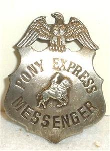 Product Cover Pony Express Messenger Obsolete Old West Police Badge Star