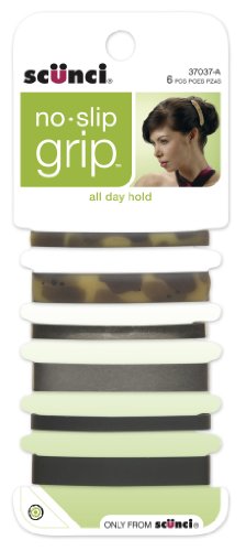 Product Cover Scunci No-slip Grip Stay Tight Barrettes, 6 Count, Colors May Vary