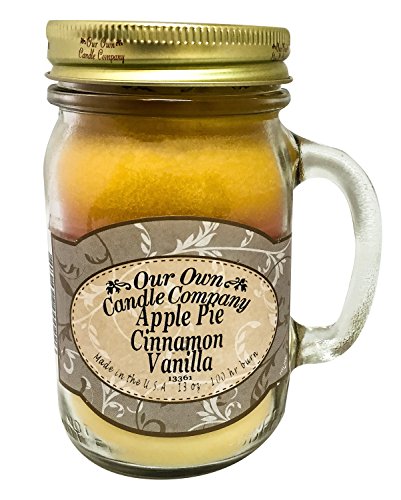 Product Cover Our Own Candle Company Apple Pie Cinnamon Vanilla Scented 13 Ounce Mason Jar Candle Company, 13 oz