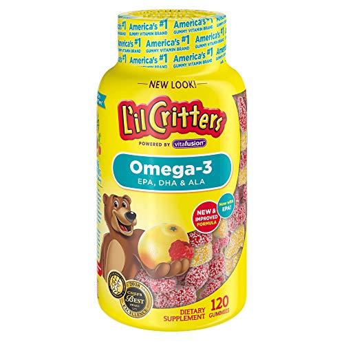Product Cover L'il Critters Omega-3 Gummy Fish with DHA, 120-Count Bottles (Pack of 3)