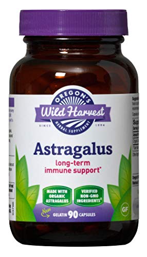 Product Cover Oregon's Wild Harvest Non-GMO Astragalus  Capsules Organic Herbal Supplements (Packaging May Vary), 90 Count