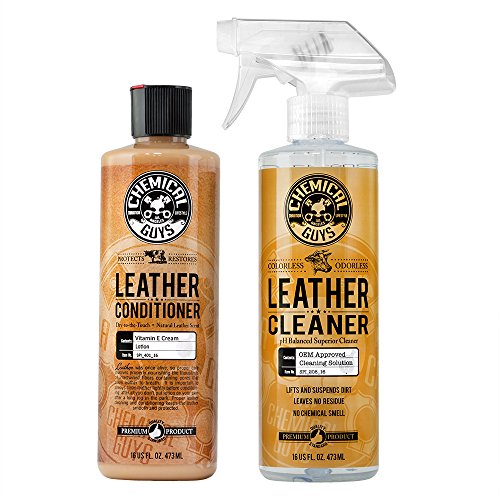 Product Cover Chemical Guys Leather Cleaner and Conditioner Complete Leather Care Kit (16 oz) (2 Items)