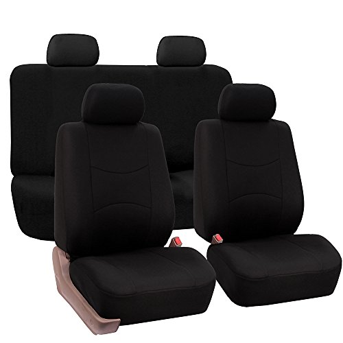 Product Cover FH Group Universal Fit Full Set Flat Cloth Fabric Car Seat Cover, (Black) (FH-FB050114, Fit Most Car, Truck, Suv, or Van)