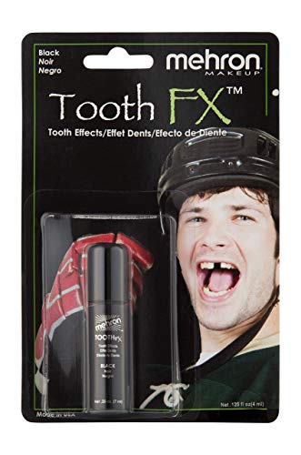 Product Cover Mehron Makeup Tooth FX with Brush for Special Effects, Halloween, Movies (.25 oz) (Black)
