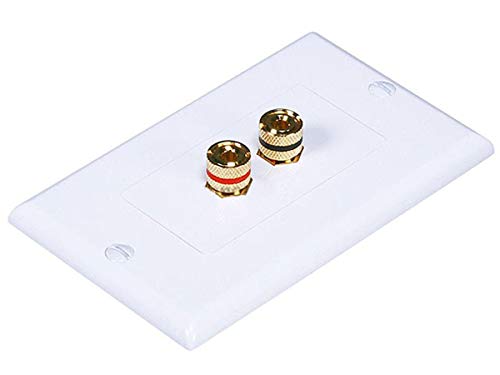 Product Cover Monoprice 103324 Banana Binding Post Two-Piece inset Wall Plate for 1 Speaker