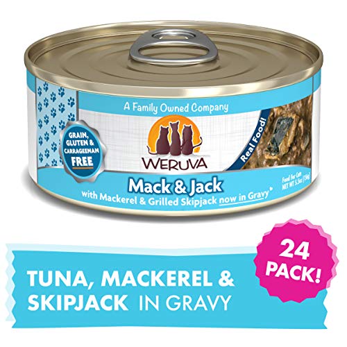 Product Cover Weruva Classic Cat Food, Mack & Jack With Mackerel & Grilled Skipjack, 5.5Oz Can (Pack Of 24)