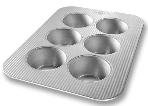 Product Cover USA Pan Bakeware Texas Muffin Pan, 6 Well, Nonstick & Quick Release Coating, Made in the USA from Aluminized Steel