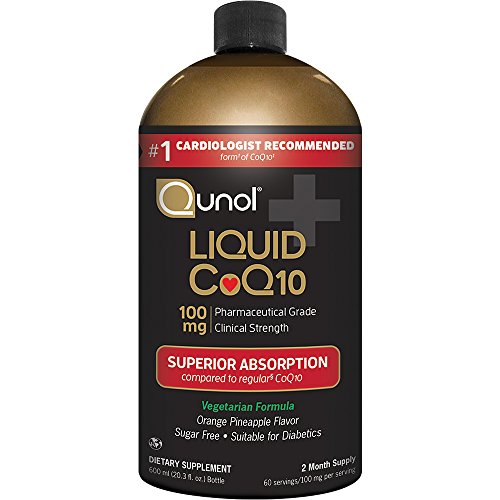 Product Cover Qunol Liquid CoQ10 100mg, Superior Absorption Natural Supplement Form of Coenzyme Q10, Antioxidant for Heart Health, Orange Pineapple Flavored, 60 servings, 20.3 oz Bottle