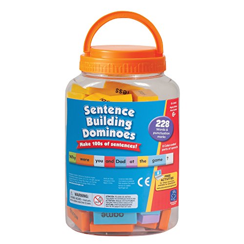 Product Cover Educational Insights Sentence Building Dominoes,  Ages 6 and Up, (114 Double-Sided Pieces and Storage Container)