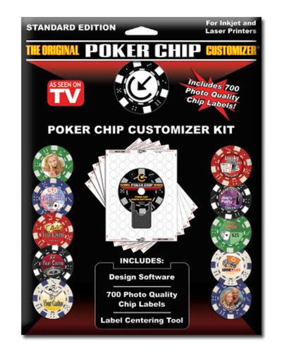 Product Cover Customized Poker Chip Designer Kit. Includes 700 Labels, Software and Placement Tool