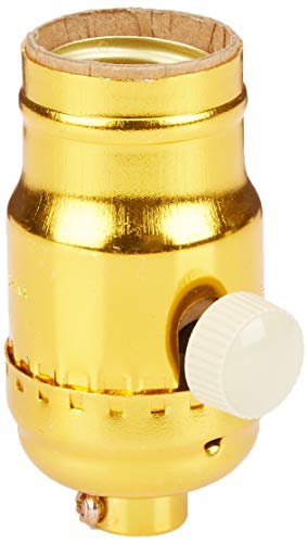 Product Cover Leviton 6151 Incandescent Lamp Holder Socket Dimmer, Metal Finish, Brass Color