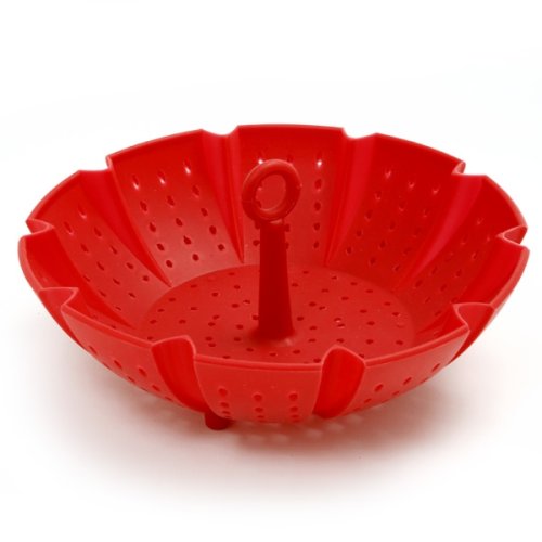 Product Cover Norpro Red Silicone 9 Inch Steamer