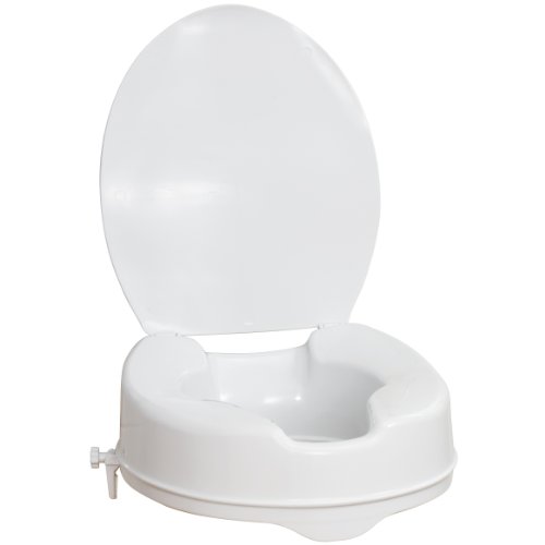 Product Cover AquaSense Raised Toilet Seat with Lid, White, 4-Inches