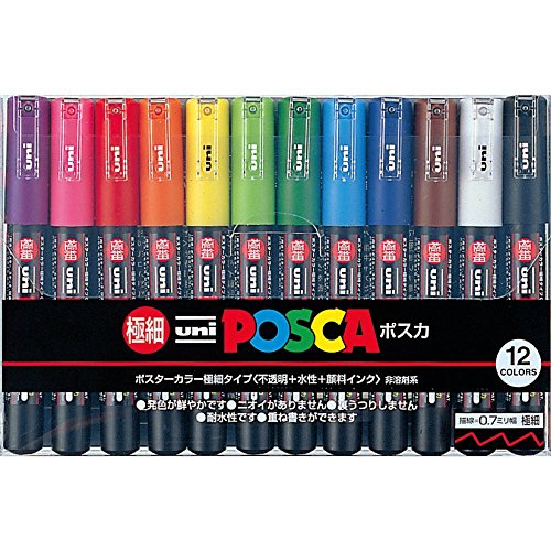 Product Cover Uni-posca Paint Marker Pen - Extra Fine Point - Set of 12 (PC-1M12C)