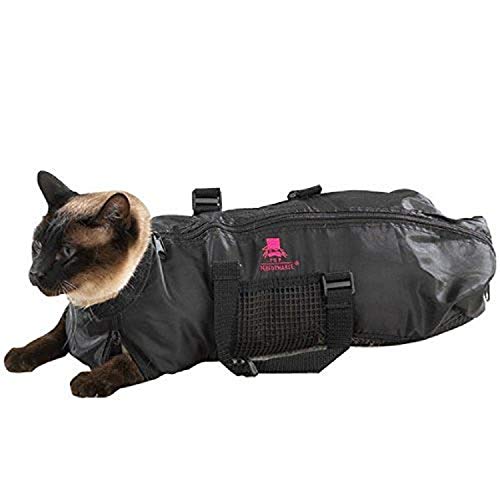 Product Cover Top Performance  Cat Grooming Bag - Durable and Versatile Bags Designed to Keep Cats Safely Contained During Grooming and/or Bathing - Large, Black