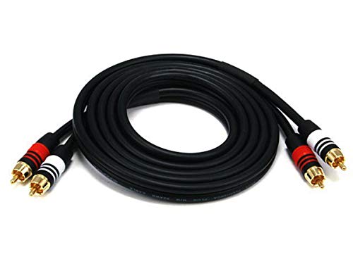 Product Cover Monoprice 102864 6' Premium 2 RCA Plug to 2 RCA Plug 22AWG Cable - Black