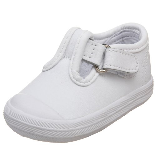 Product Cover Keds baby-girls Champion Toe Cap T-Strap Sneaker , White Leather, 3 M US Infant
