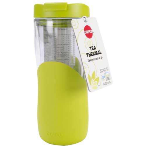 Product Cover Copco 2510-9937 Tea Thermal Double Wall Tumbler with Removable Infuser, 14 ounces, Green