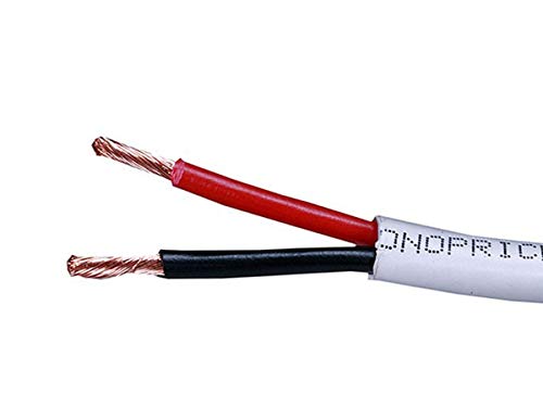 Product Cover Monoprice 102821 Access Series 14 Gauge AWG CL2 Rated 2 Conductor Speaker Wire/Cable - 250ft Fire Safety in Wall Rated, Jacketed in White PVC Material 99.9% Oxygen-Free Pure Bare Copper