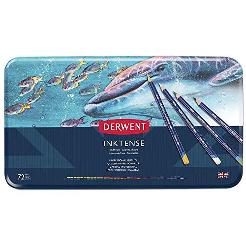 Product Cover Derwent Colored Pencils, Inktense Ink Pencils, Drawing, Art, Metal Tin, 72 Count (2301843)