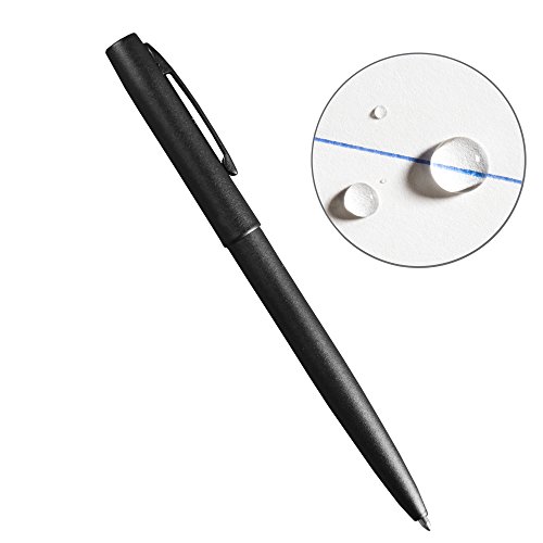 Product Cover Rite in the Rain Weatherproof Black Metal Tactical Clicker Pen - Blue Ink (No. 97B)