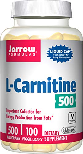 Product Cover Jarrow Formulas L-Carnitine, Supports Enery, Cardiovascular Health, 500 mg, 100 Veggie Licaps