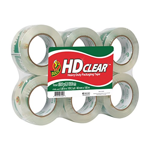 Product Cover Duck HD Clear Heavy Duty Packing Tape, 1.88 Inch x 109 Yards, 6 Rolls (299016)