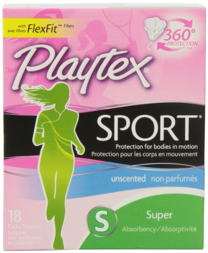 Product Cover Playtex Sport Tampons with Flex-Fit Technology, Super, Unscented - 18 Count