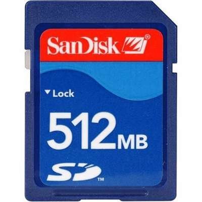 Product Cover SanDisk 512MB Secure Digital Card (SDSDB-512, Hassle Free Package)