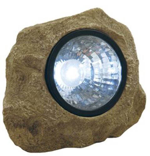 Product Cover Moonrays 91211 Rock Solar Spotlight with Built in Key Hider, 6-Lumens.35-Watt, 120-degree Beam Angle, White LED Light, One Rechargeable NiCd Battery Included