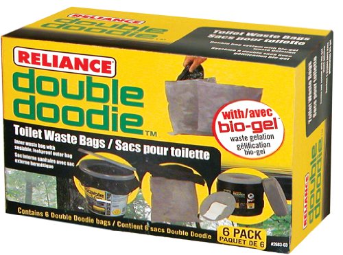 Product Cover Reliance Products 2683-03 Double Doodie Toilet Waste Bags (6-Pack)