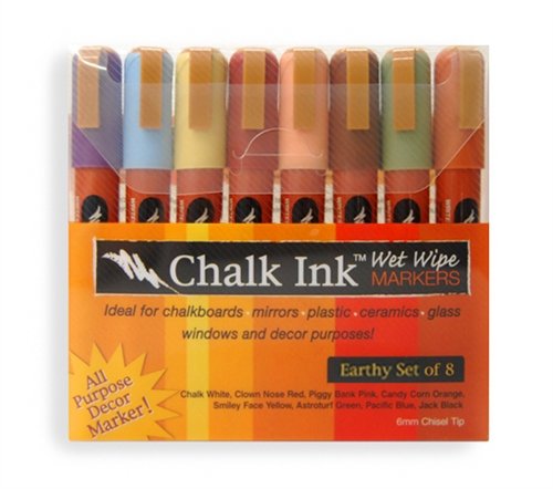 Product Cover Chalk Ink 6mm Earthy Wet Wipe Markers, 8-Pack