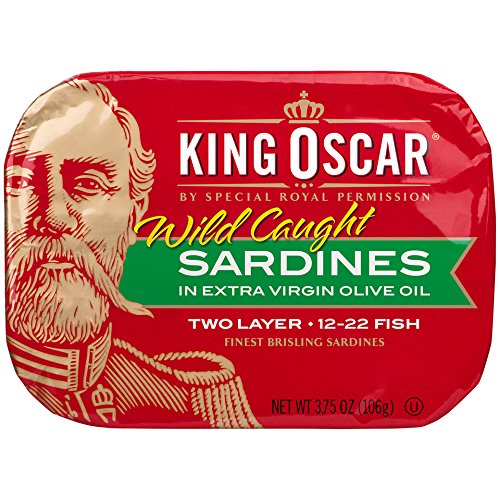 Product Cover King Oscar Sardines Extra Virgin Olive Oil, 3.75-Ounce Cans (Pack of 12)