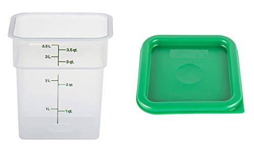 Product Cover Cambro CamSquare Food Storage Container with Lids: Set of 3, 4 Quart Containers