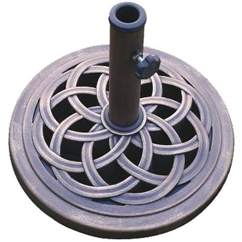 Product Cover DC America UBP18181-BR 18-Inch Cast Stone Umbrella Base, Made from Rust Free Composite Materials, Bronze Powder Coated Finish