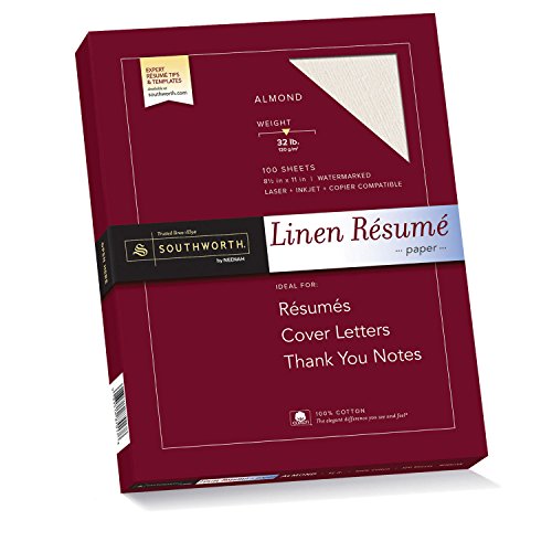 Product Cover Southworth Linen Résumé Paper, Almond, 32 Pounds, 100 Count (RD18ACFLN)