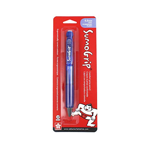 Product Cover SAKURA 50282 SumoGrip 0.5-mm Pencil with Eraser, Clear Blue