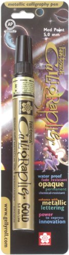 Product Cover SAKURA 410502  Pen-Touch Calligraphy Medium Point Marker, 5mm, Gold Metallic