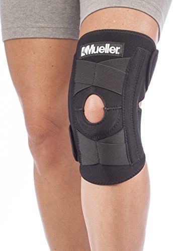 Product Cover Mueller Sports Medicine Self Adjusting Knee Stabilizer, Black, One Size Fits Most
