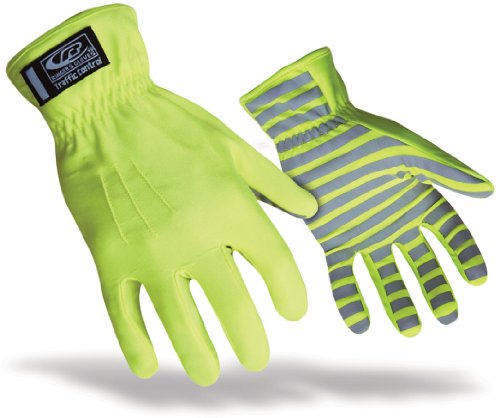 Product Cover Ringers TrafficR-307 Reflective Gloves for Traffic Control, High Visibility, Green, Large
