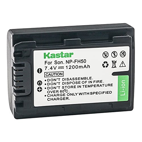Product Cover Kastar NP-FH50 Battery Replacement for Sony Sony DCR-SR47 DCR-SR47R DCR-SR47L DCR-SR47 DCR-SR48 DCR-SR50 DCR-SX50 DCR-SX60 and Sony NP-FH30 NP-FH40 NP-FH50 NP-FH70 NP-FH100 Battery