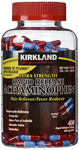 Product Cover Kirkland Signature Acetaminophen Extra Strength 500mg Rapid Release Gelcap 400Count