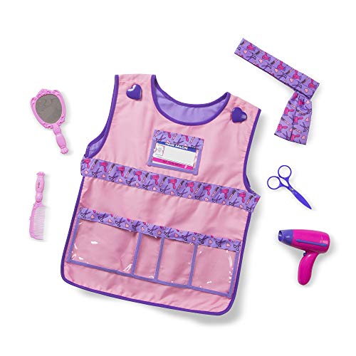 Product Cover Melissa & Doug Hair Stylist Role Play Costume Dress-Up Set (Pretend Play, Frustration-Free Packaging, 7 Pieces, Great Gift for Girls and Boys - Best for 3, 4, 5, and 6 Year Olds)