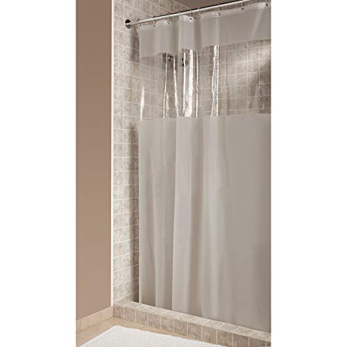 Product Cover iDesign Hitchcock EVA Plastic Shower Liner Mold and Mildew Resistant for use Alone or With Fabric Curtain for Master, Guest, Kid's Bathroom, 72 x 72 Inches, Frost and Clear