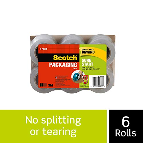 Product Cover Scotch Sure Start Packaging Tape Refill Rolls, 6-Rolls, 1.5
